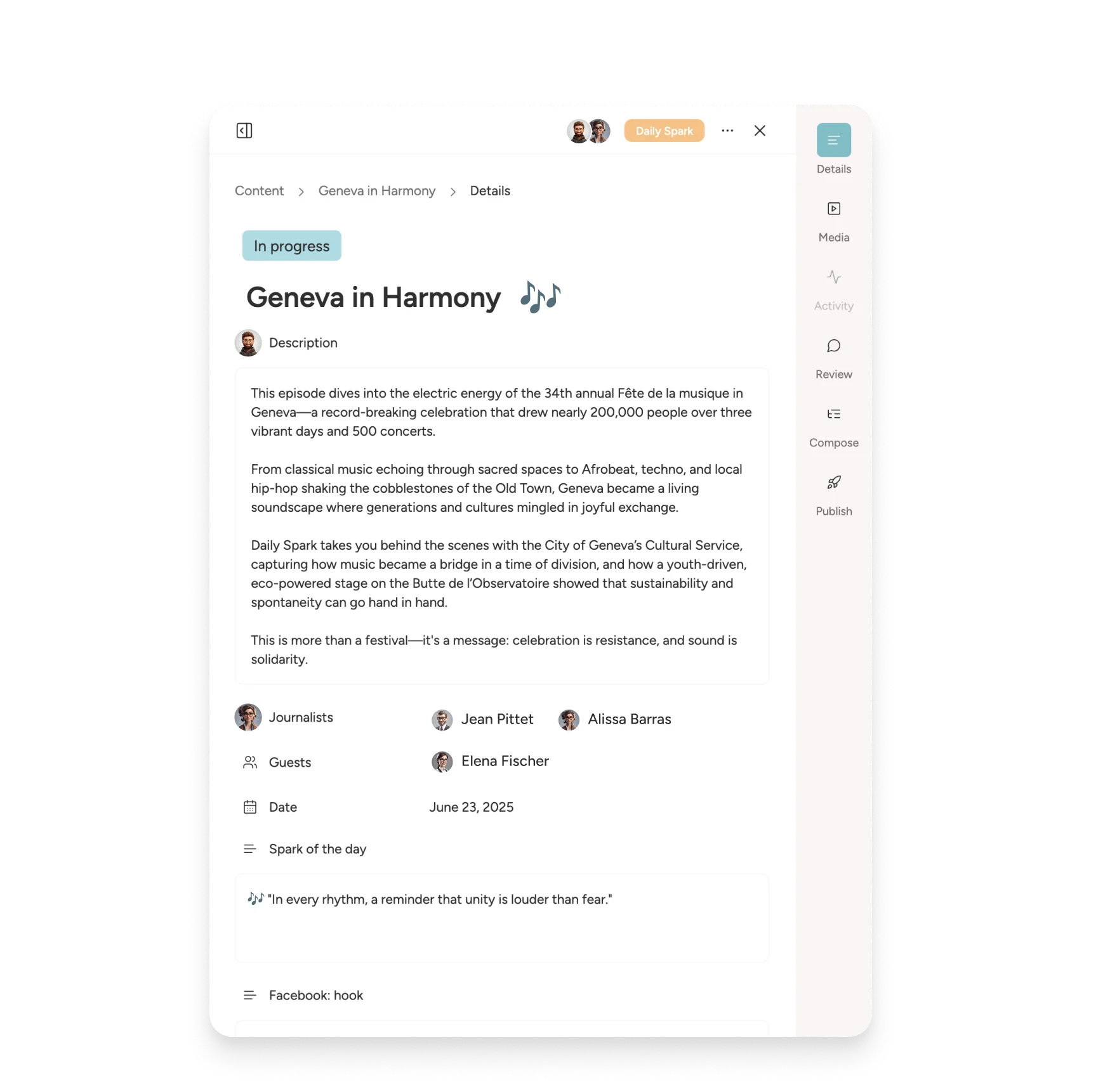 mosaique.co interface